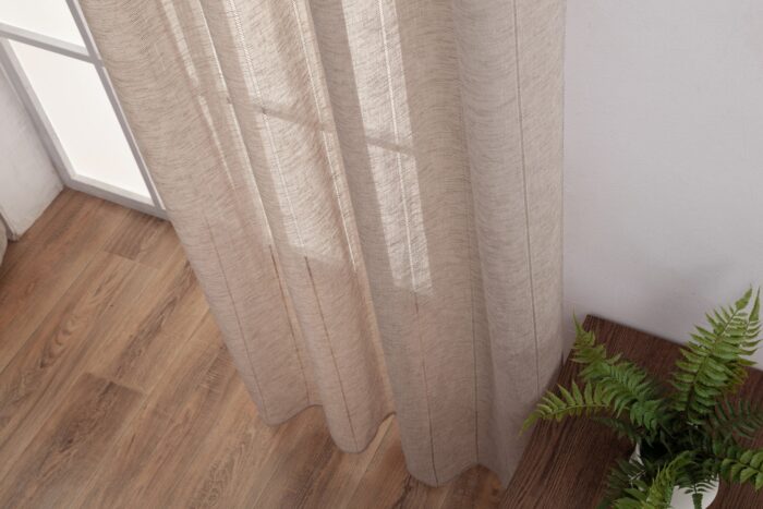 Cortina De Visillo Lino y Poliéster Con Líneas Verticales 140x260cm - Viste Tu Hogar