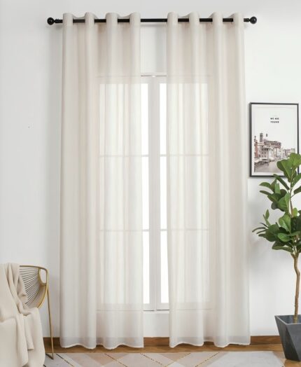 CORTINA DE VISILLO TRANSLUCIDO LISO 140X260CM - Viste Tu Hogar