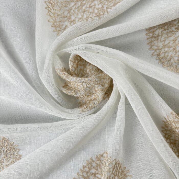Cortina De Visillo Transparente Con Bordado De Circulos Poliéster 150x260cm - VISTE TU HOGAR ONLINE