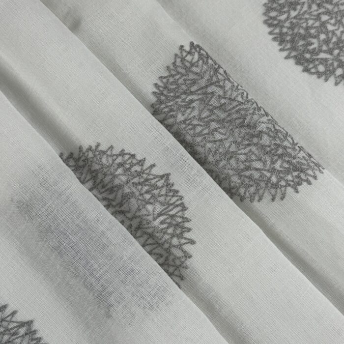 Cortina De Visillo Transparente Con Bordado De Circulos Poliéster 150x260cm - VISTE TU HOGAR ONLINE