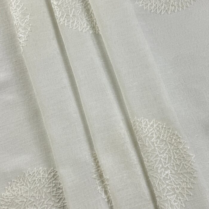 Cortina De Visillo Transparente Con Bordado De Circulos Poliéster 150x260cm - VISTE TU HOGAR ONLINE