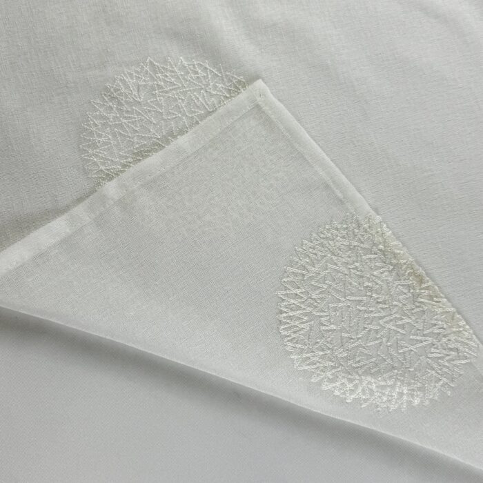 Cortina De Visillo Transparente Con Bordado De Circulos Poliéster 150x260cm - VISTE TU HOGAR ONLINE