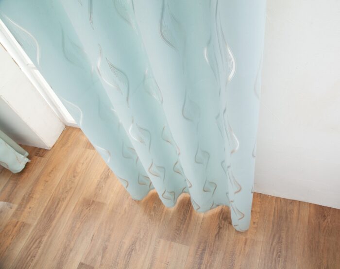 CORTINA ÓPACA ESTAMPADO DE HONDAS 140X260CM - Viste Tu Hogar
