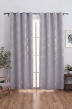 CORTINA ÓPACA ESTAMPADO DE HONDAS 140X260CM - Viste Tu Hogar