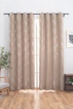 CORTINA ÓPACA ESTAMPADO DE HONDAS 140X260CM - Viste Tu Hogar