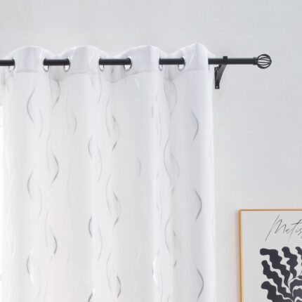 CORTINA ÓPACA ESTAMPADO DE HONDAS 140X260CM - Viste Tu Hogar