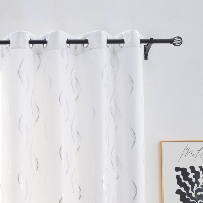 CORTINA ÓPACA ESTAMPADO DE HONDAS 140X260CM - Viste Tu Hogar