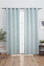 CORTINA ÓPACA ESTAMPADO DE HONDAS 140X260CM - Viste Tu Hogar