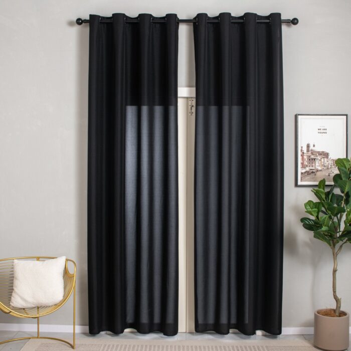 Cortina Serie De Lino De Terciopelo Poliéster 150x260cm - Viste Tu Hogar