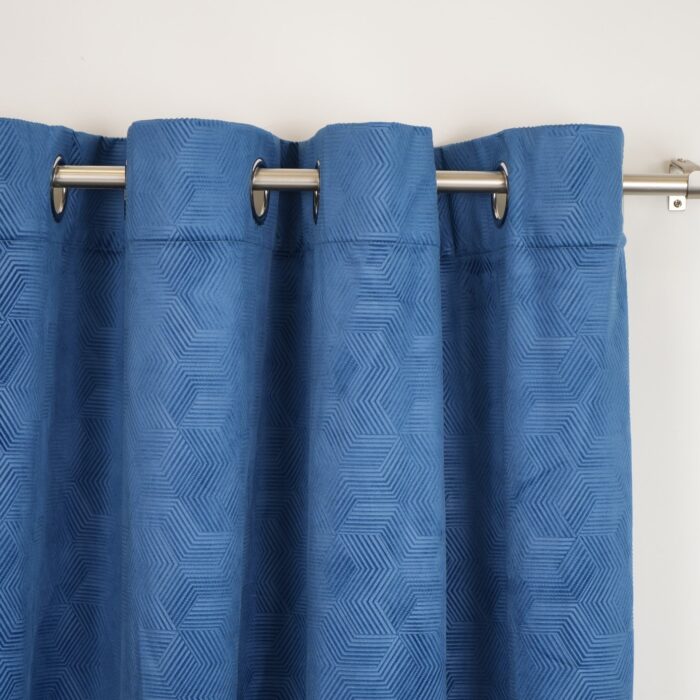 Cortina Terciopelo Con Diseño Geométrico 150X260cm Poliéster - Viste Tu Hogar