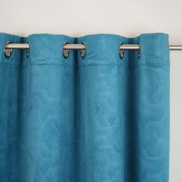 Cortina Terciopelo Con Diseño Geométrico 150X260cm Poliéster - Viste Tu Hogar