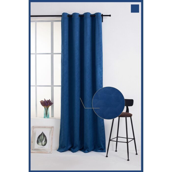 Cortina Terciopelo Con Diseño Geométrico 150X260cm Poliéster - VISTE TU HOGAR ONLINE