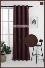 Cortina Terciopelo Con Diseño Geométrico 150X260cm Poliéster - Viste Tu Hogar