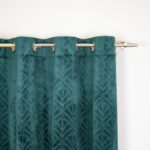 Cortina Terciopelo Con Diseño Ornamental De Tipo Abanico 150X260cm Poliéster - Viste Tu Hogar