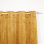 Cortina Terciopelo Con Diseño Ornamental De Tipo Abanico 150X260cm Poliéster - Viste Tu Hogar