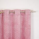 Cortina Terciopelo Con Diseño Ornamental De Tipo Abanico 150X260cm Poliéster - Viste Tu Hogar