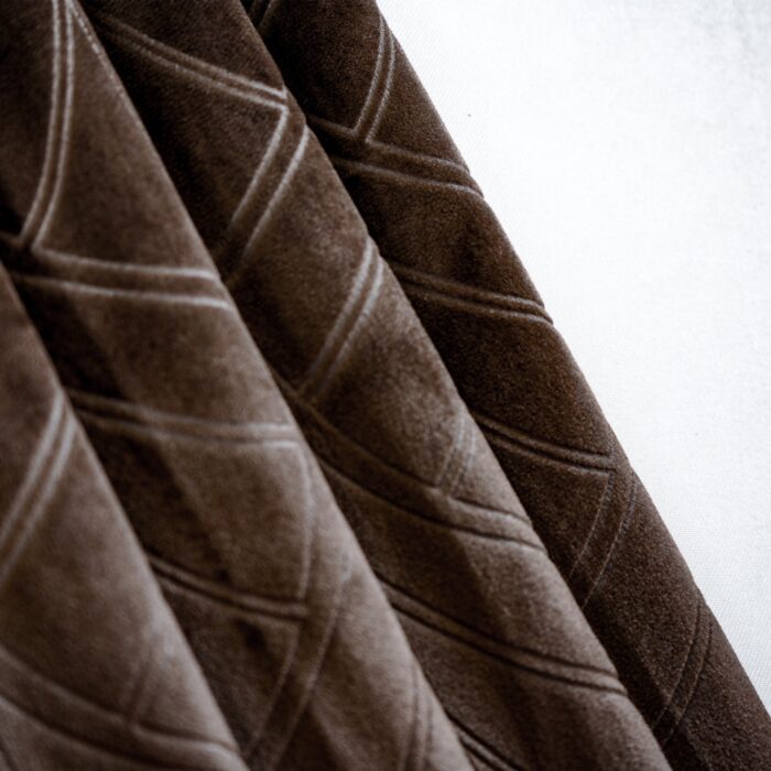 Cortina Terciopelo Con Diseño Ornamental De Tipo Abanico 150X260cm Poliéster - Viste Tu Hogar