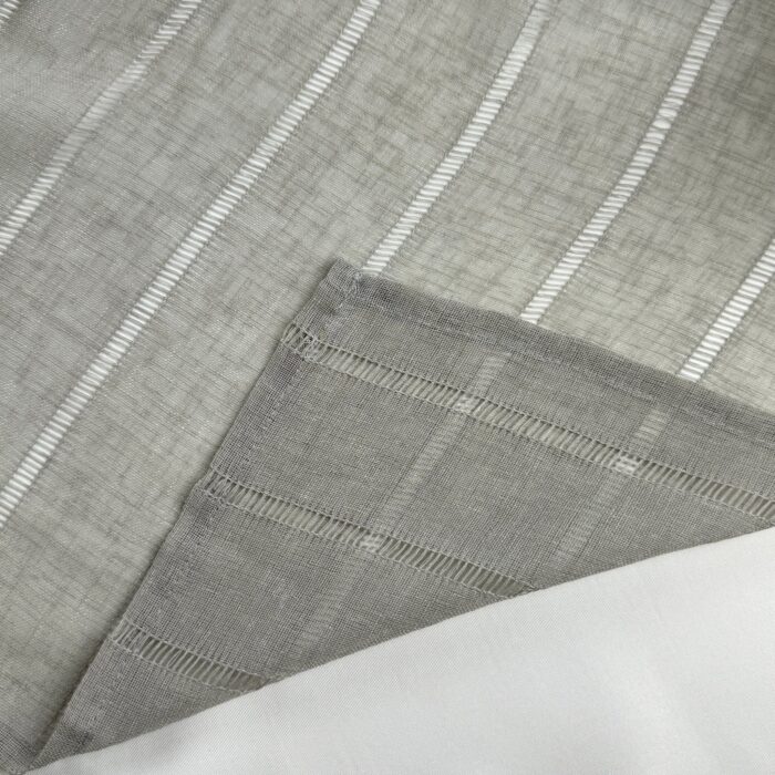 Cortinas De Visillo Gasa Lino y Poliéster Decorado Con líneas Verticales - Viste Tu Hogar