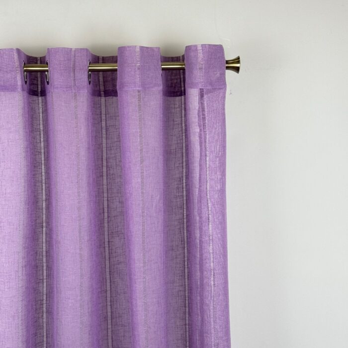 Cortinas De Visillo Gasa Lino y Poliéster Decorado Con líneas Verticales - Viste Tu Hogar