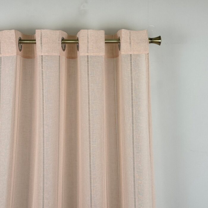 Cortinas De Visillo Gasa Lino y Poliéster Decorado Con líneas Verticales - Viste Tu Hogar