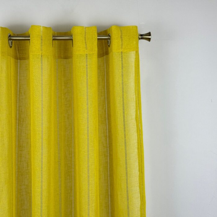 Cortinas De Visillo Gasa Lino y Poliéster Decorado Con líneas Verticales - Viste Tu Hogar