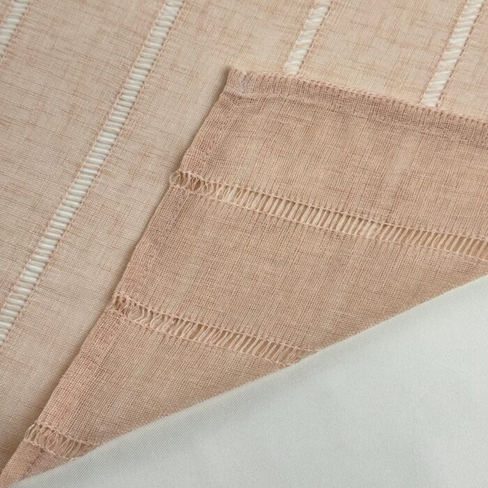 Cortinas De Visillo Gasa Lino y Poliéster Decorado Con líneas Verticales - Viste Tu Hogar