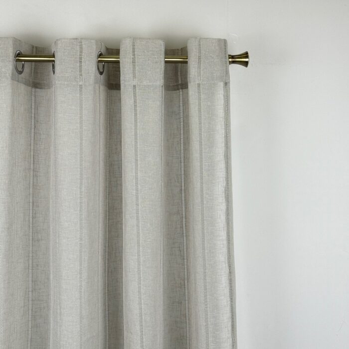 Cortinas De Visillo Gasa Lino y Poliéster Decorado Con líneas Verticales - Viste Tu Hogar