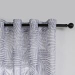 Cortinas De Visillo Lino y Poliéster Con Diseño De Hojas De Palmeras 140x260cm - VISTE TU HOGAR ONLINE