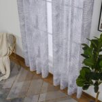 Cortinas De Visillo Lino y Poliéster Con Diseño De Hojas De Palmeras 140x260cm - VISTE TU HOGAR ONLINE