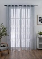 Cortinas De Visillo Lino y Poliéster Con Líneas Horizontales En la Parte Inferior - Viste Tu Hogar