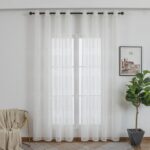 Cortinas De Visillo Lino y Poliéster Con Líneas Horizontales En la Parte Inferior - Viste Tu Hogar