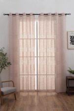 Cortinas De Visillo Lino y Poliéster Con Líneas Horizontales En la Parte Inferior - Viste Tu Hogar