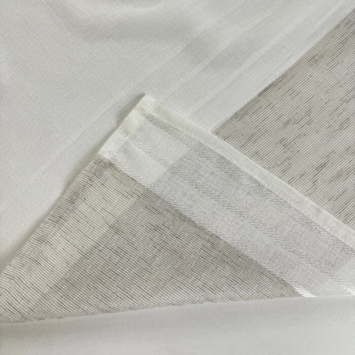Cortinas De Visillo Lino y Poliéster Decorado Con Líneas Blancas Verticales - VISTE TU HOGAR ONLINE