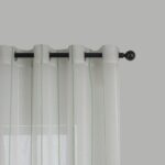 Cortinas De Visillo Tránslucido Lino y Poliéster Decorado Con líneas Verticales Entre Una Línea Blanca 150x260cm - Viste Tu Hogar