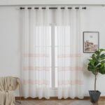 Cortinas De Visillo Tránslucido Lino y Poliéster Decorado En La Parte Inferior - Viste Tu Hogar