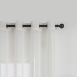 Cortinas De Visillo Tránslucido Lino y Poliéster Decorado En La Parte Inferior - Viste Tu Hogar