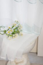 Cortinas De Visillo Tránslucido Lino y Poliéster Decorado En La Parte Inferior - Viste Tu Hogar