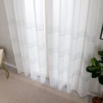 Cortinas De Visillo Tránslucido Lino y Poliéster Decorado En La Parte Inferior - Viste Tu Hogar