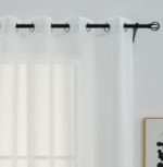 Cortinas De Visillo Tránslucido Lino y Poliéster Decorado En La Parte Inferior - Viste Tu Hogar