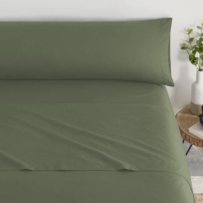 Juego De Sabana 50% Poliéster 50%Algodón Verde Aguacate - VISTE TU HOGAR ONLINE
