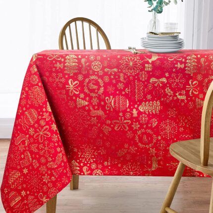 Mantel De Navidad Multilla 60% Poliéster, 30% Algodón, 10% Poliamida Con Diseño Ciervos Rojo - VISTE TU HOGAR ONLINE