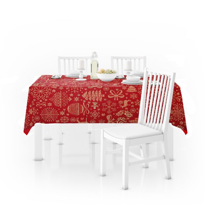 Mantel De Navidad Multilla 60% Poliéster, 30% Algodón, 10% Poliamida Con Diseño Ciervos Rojo - VISTE TU HOGAR ONLINE