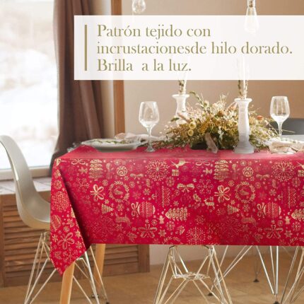Mantel De Navidad Multilla 60% Poliéster, 30% Algodón, 10% Poliamida Con Diseño Ciervos Rojo - VISTE TU HOGAR ONLINE