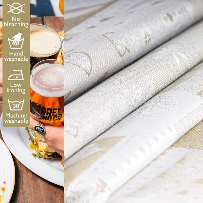 Mantel De Navidad Multilla 60% Poliéster, 30% Algodón, 10% Poliamida Con Diseño Corazones Gris - VISTE TU HOGAR ONLINE