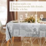 Mantel De Navidad Multilla 60% Poliéster, 30% Algodón, 10% Poliamida Con Diseño Corazones Gris Claro - VISTE TU HOGAR ONLINE