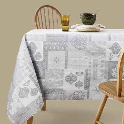 Mantel De Navidad Multilla 60% Poliéster, 30% Algodón, 10% Poliamida Con Diseño Corazones Gris Claro - VISTE TU HOGAR ONLINE