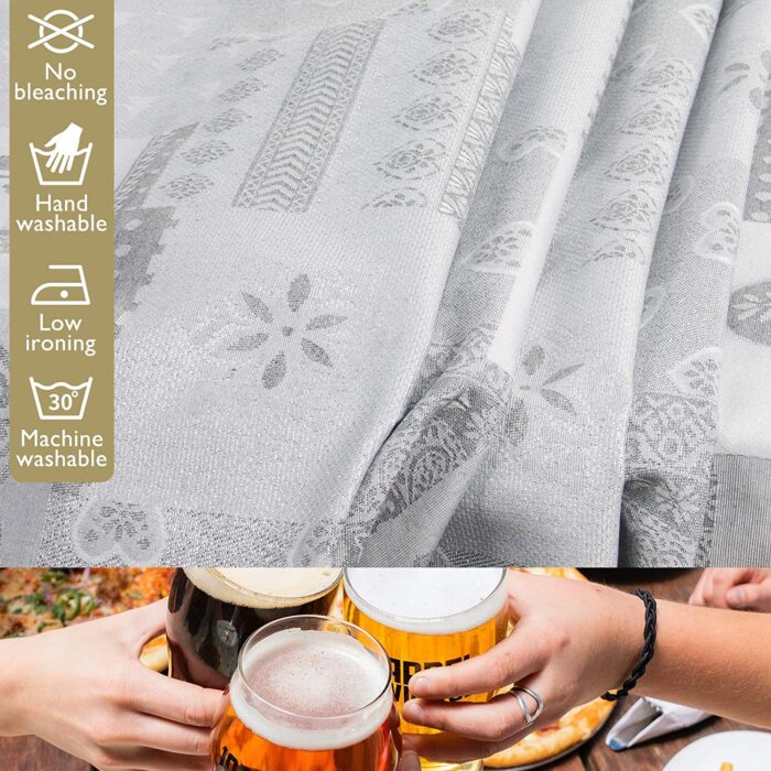 Mantel De Navidad Multilla 60% Poliéster, 30% Algodón, 10% Poliamida Con Diseño Corazones Gris Claro - VISTE TU HOGAR ONLINE